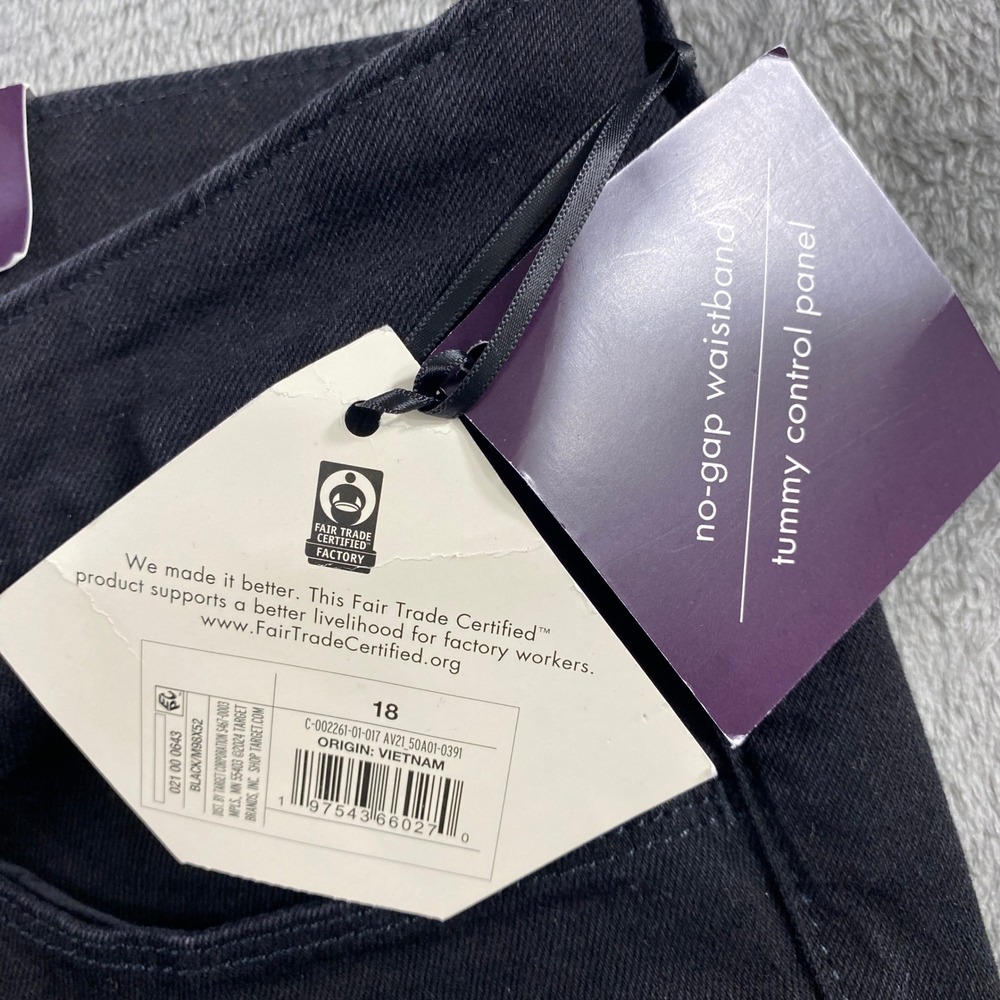 AVA & VIV Womens Black High Rise Flare Jeans‎ Tummy Control Size 18 - Picture 5 of 16